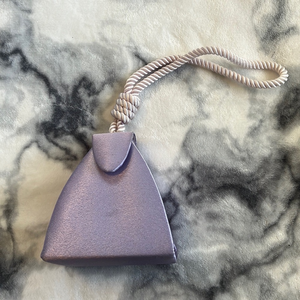 Lilac satin mini evening clutch